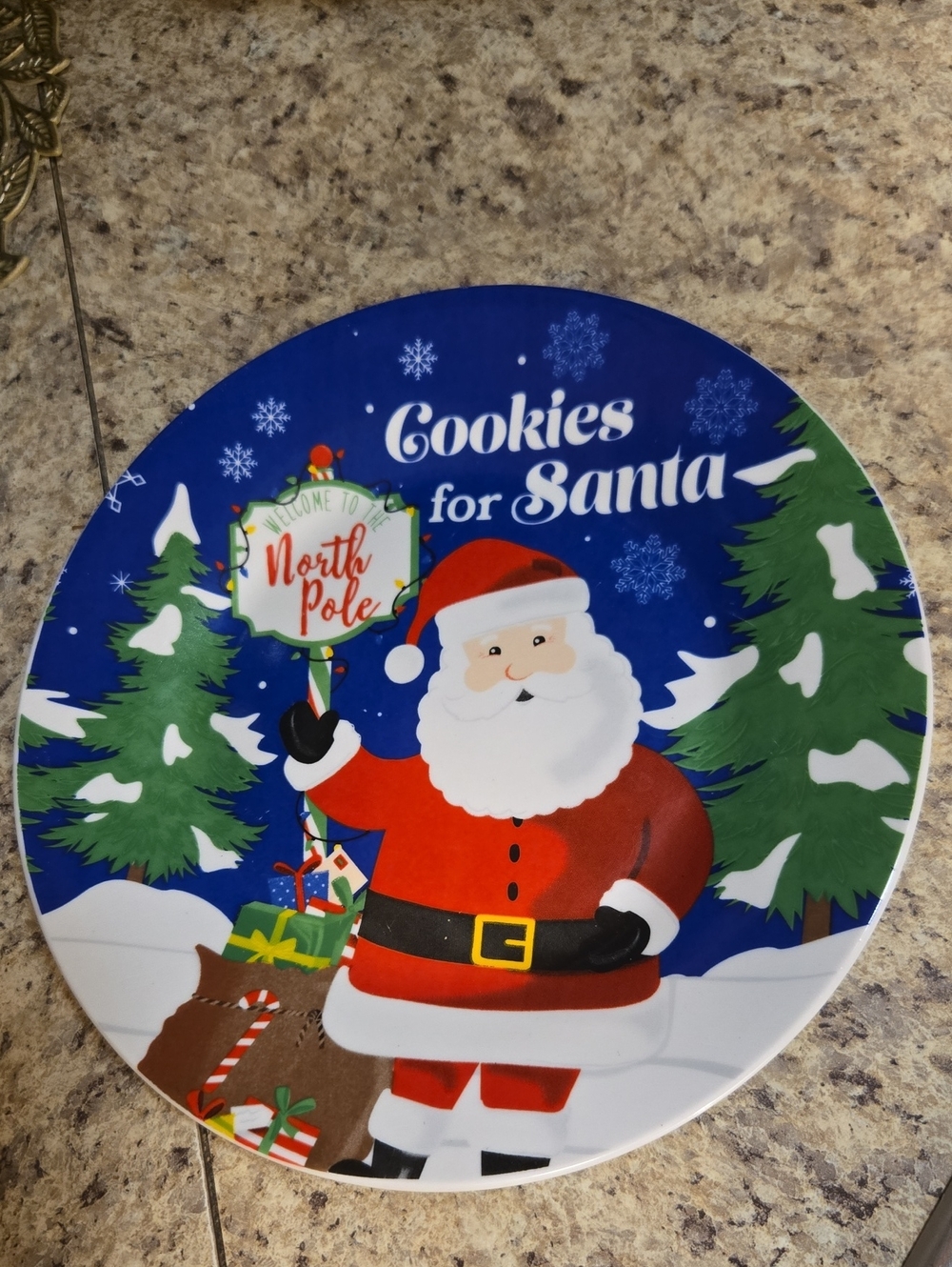 Royal Norfolk Cookies for Santa Christmas Plate 8" North Pole Ceramic